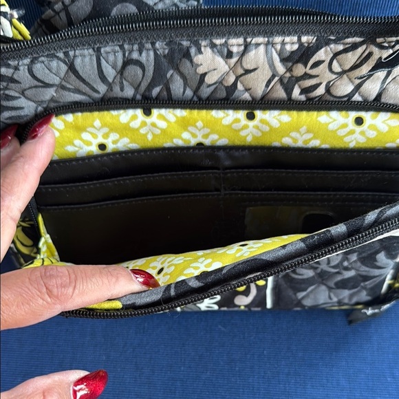 Vera Bradley Quilted Black and Yellow Crossbody Bag - Picture 3 of 6